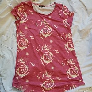 Pink Tunic with yellow accent roses
